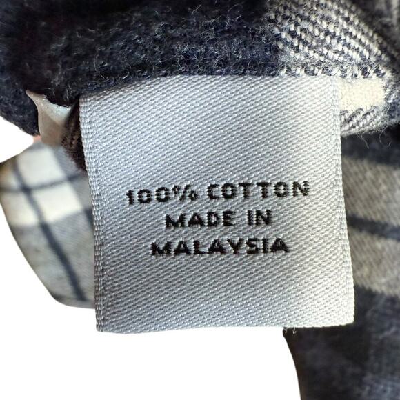 Proper Cloth Men's Canclini Slate Large Plaid Beacon Flannel Shirt Blue 2XL XXL - Picture 6 of 7